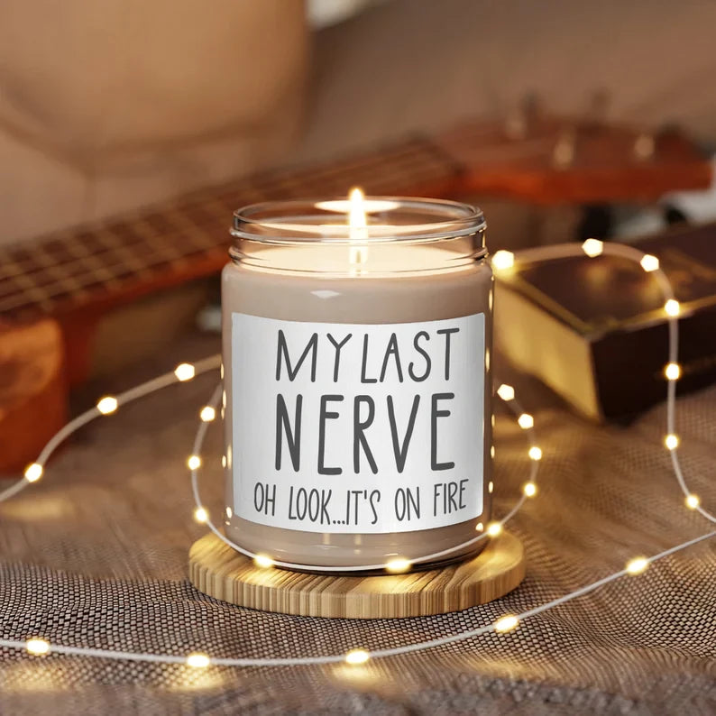 Funny Valentines Day Scented Candles, My Last Nerve Candle, Couple Valentine Candles, Gift For Her Him, - Head Art Works