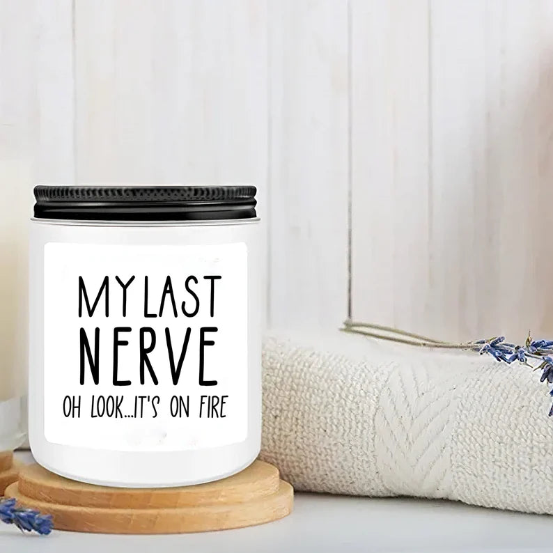 Funny Valentines Day Scented Candles, My Last Nerve Candle, Couple Valentine Candles, Gift For Her Him, - Head Art Works
