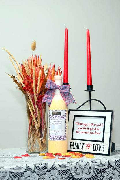 Memorial Scented Candle Centerpiece -   For The Loss Of  A Love One 